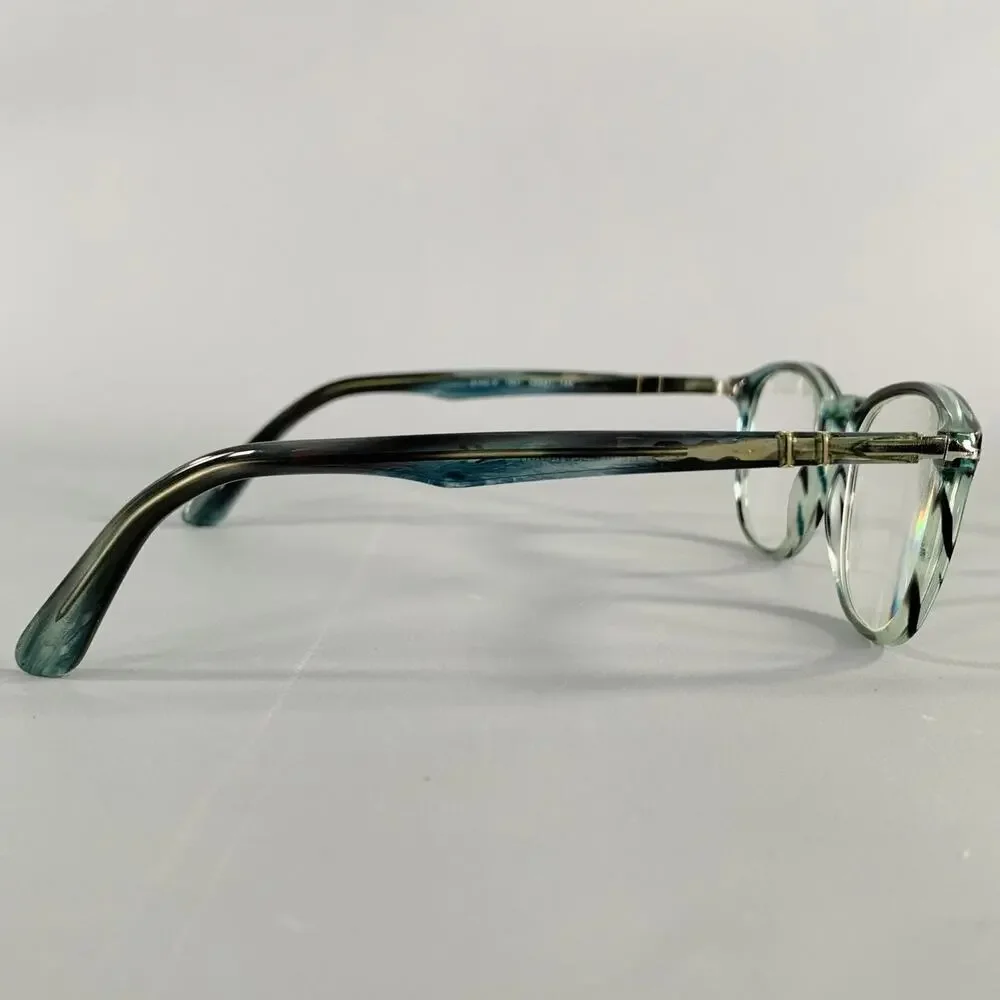 PERSOL Blue Grey Marbled Acetate Eyeglasses Frames